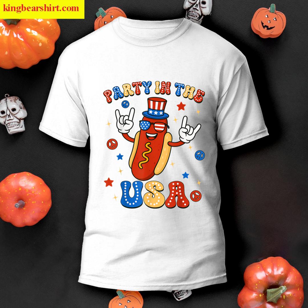 4th Of July Party In The Usa Hotdog Lover Usa Flag Men Women T-shirt