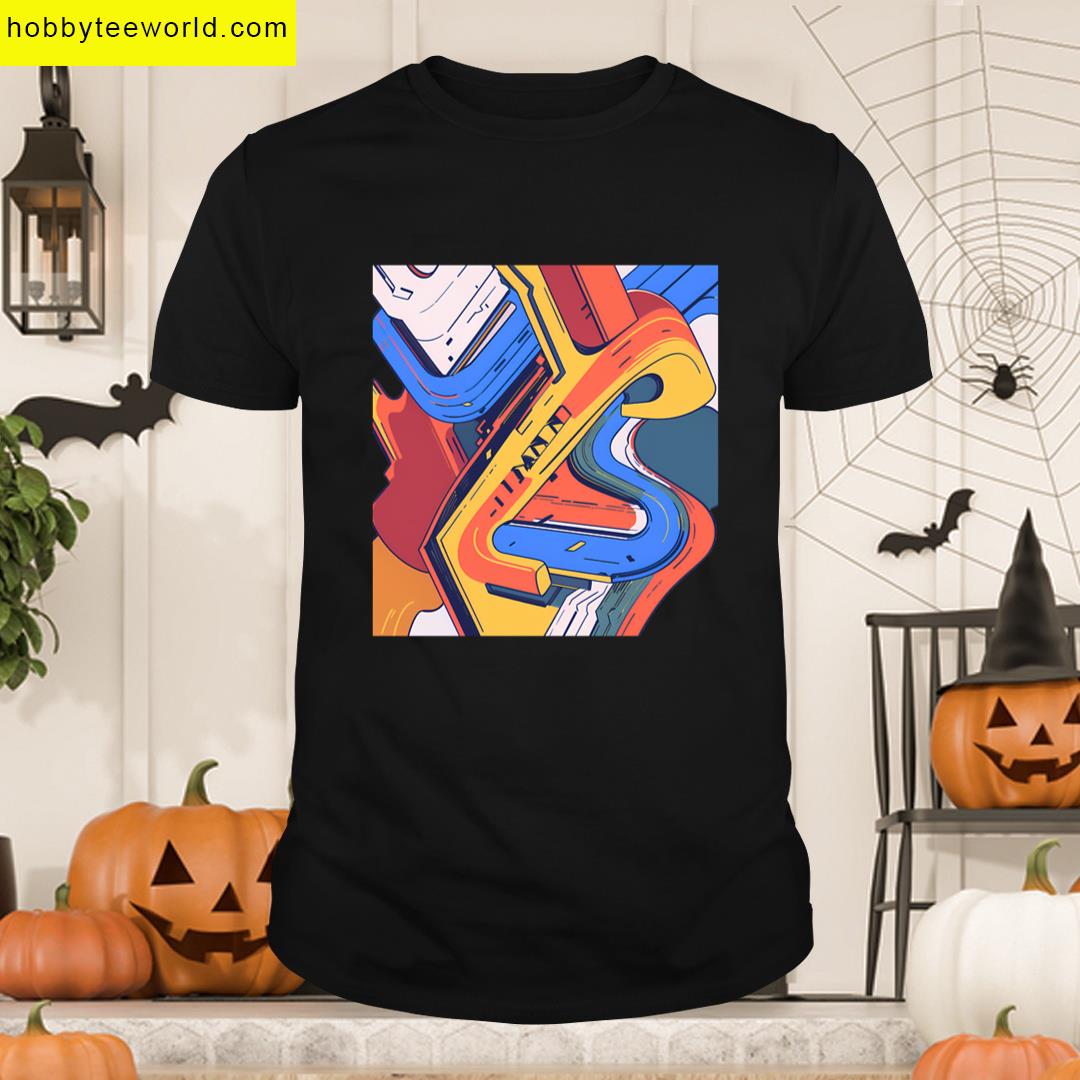 Anime Cartoon Abstract Geometries Celebrating Dynamic Visual Forms Oversized T-shirt