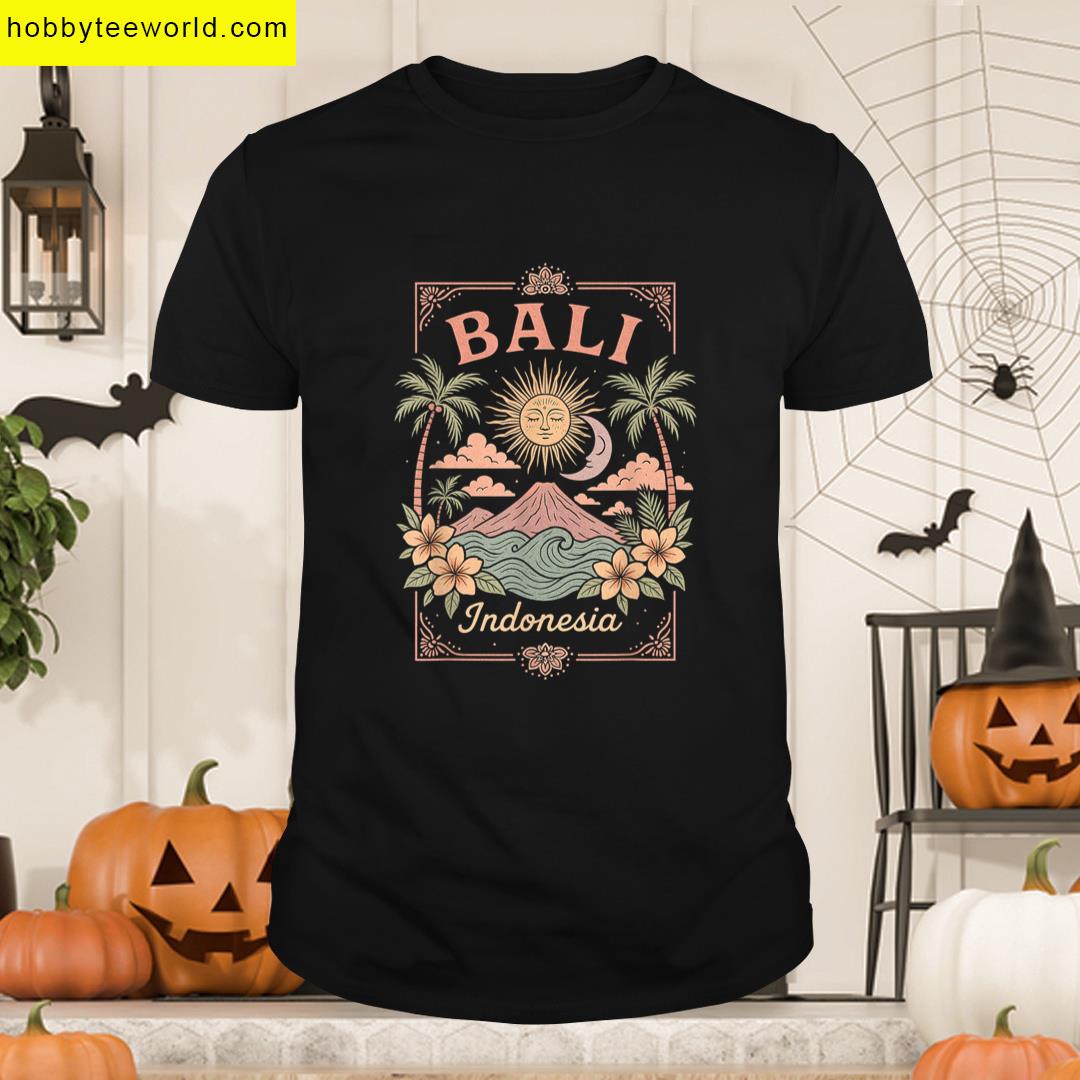 Bali Indonesia Vintage Art Tropical Boho Bali Women T-shirt