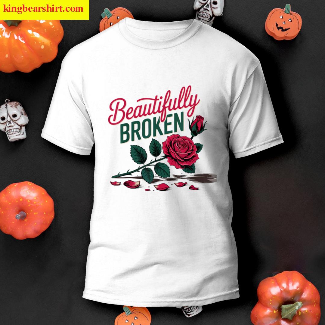 Beautifully Rose Vintage Flower Broken Floral Women Girls T-shirt