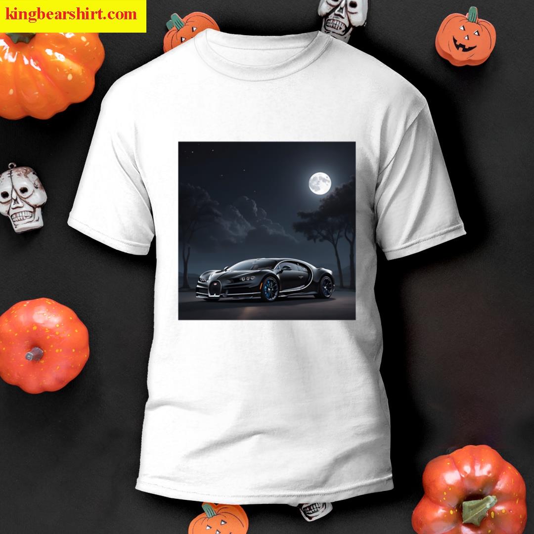 Black Bugatti Chiron Under Moonlight Oversized T-shirt