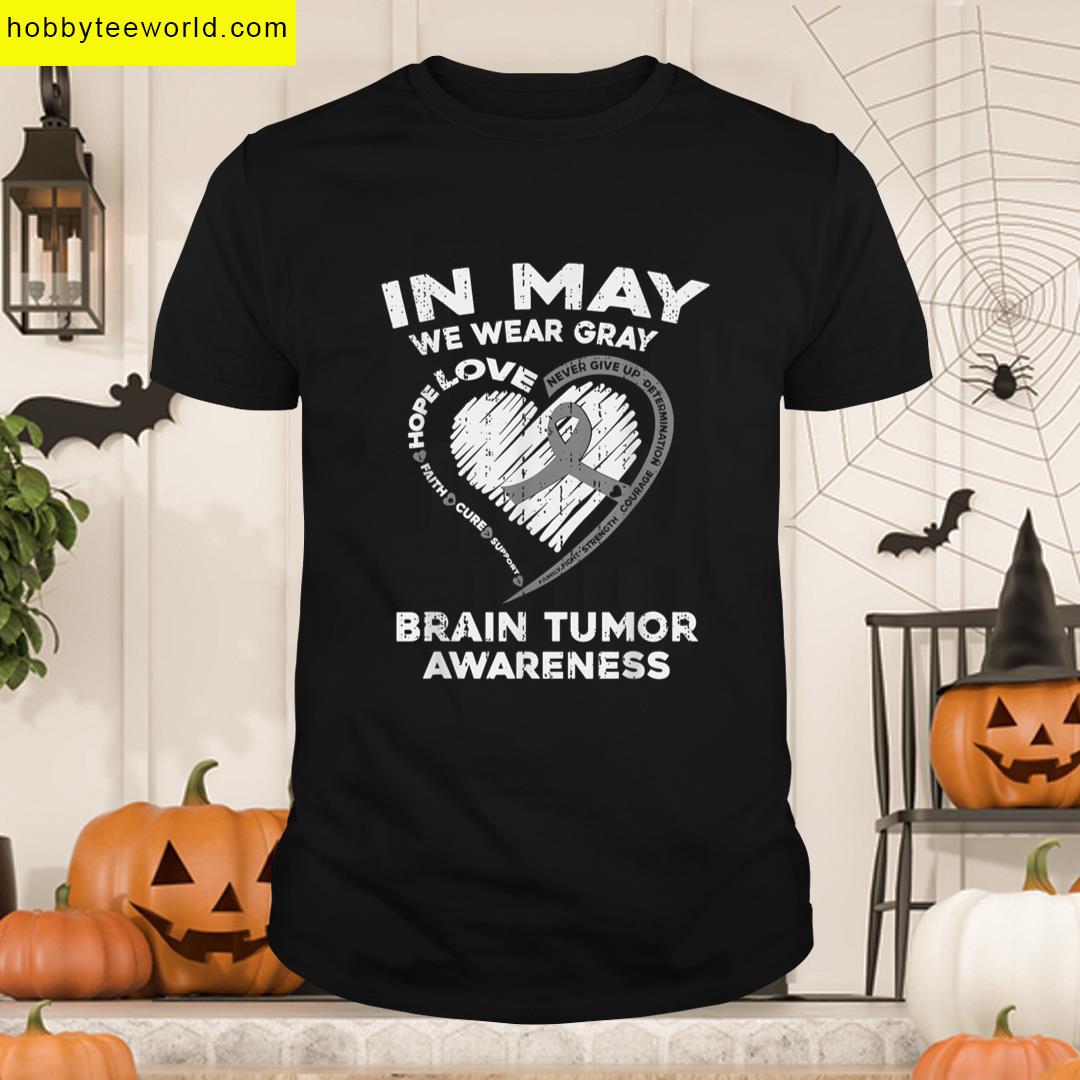 Brain Tumor Awareness Brain Cancer Gray Ribbon Men Women Kid T-shirt