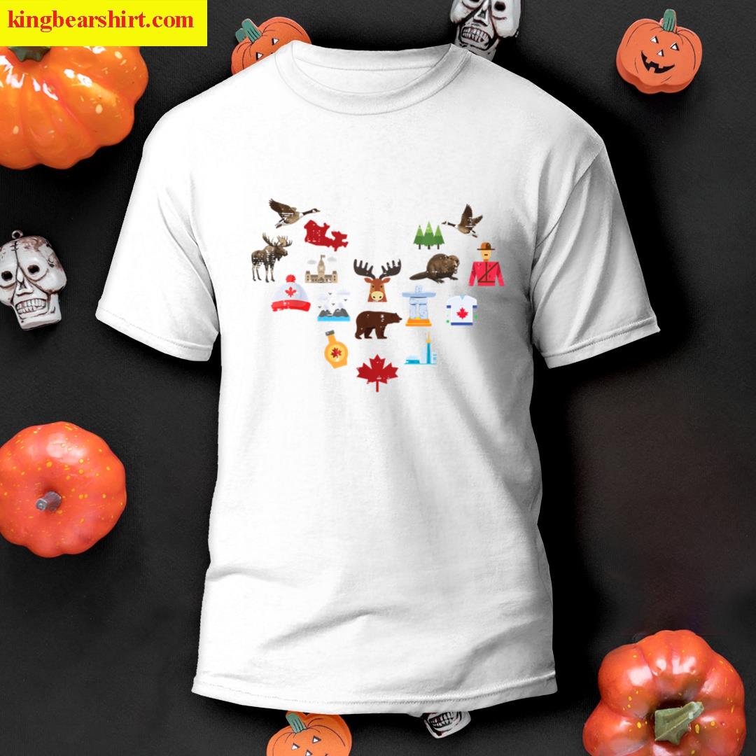 Canada Symbol Icon Maple Leaf Moose Canadian Men Women Kids T-shirt