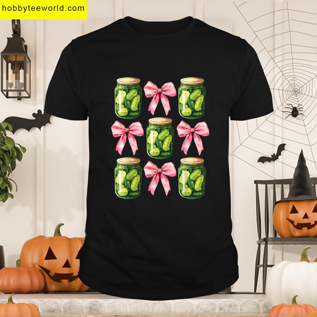 Canned Pickle Coquette Bows Cute Jar Girl Women Aesthetic T-shirt