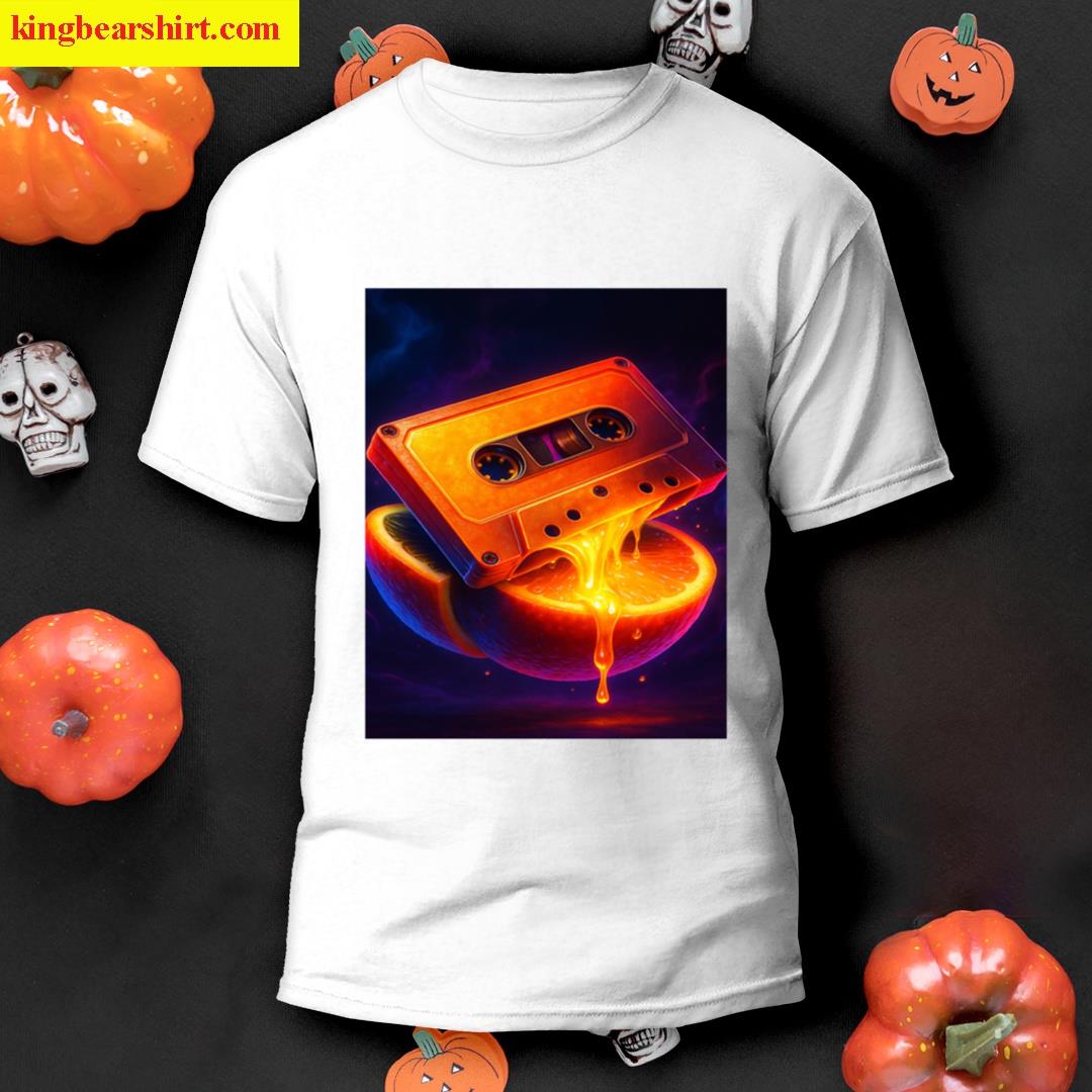 Cassette Citrus Neon Surreal Fruit Juice Art Graphic T-shirt