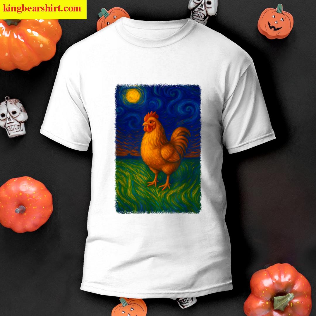 Chicken Starry Night Colorful Art For Men Women Kids T-shirt
