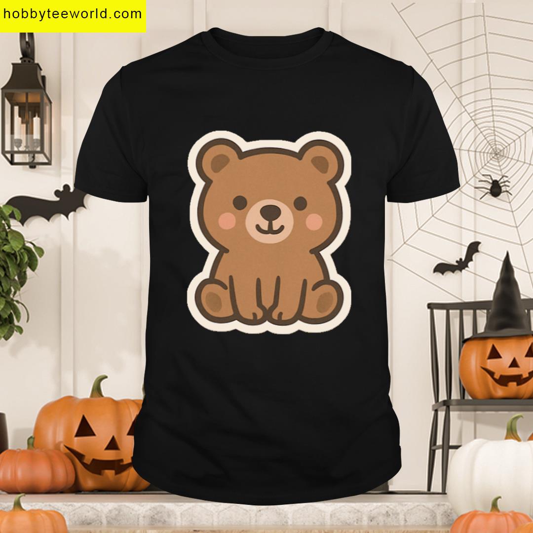Cute Sitting Bear Illustration T-shirt
