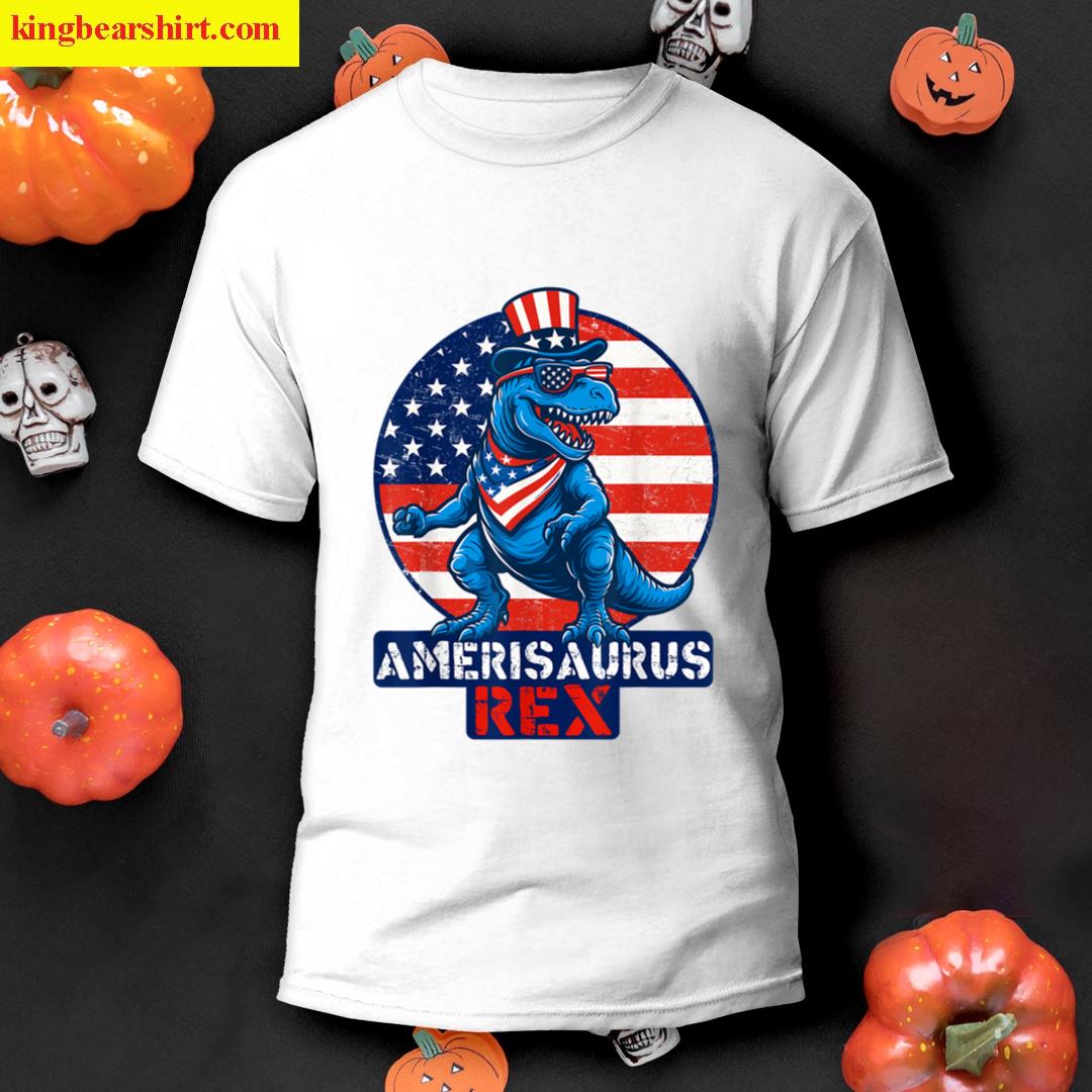 Dinosaur 4th Of July Men Women Boys Girls Amerisaurus T Rex T-shirt