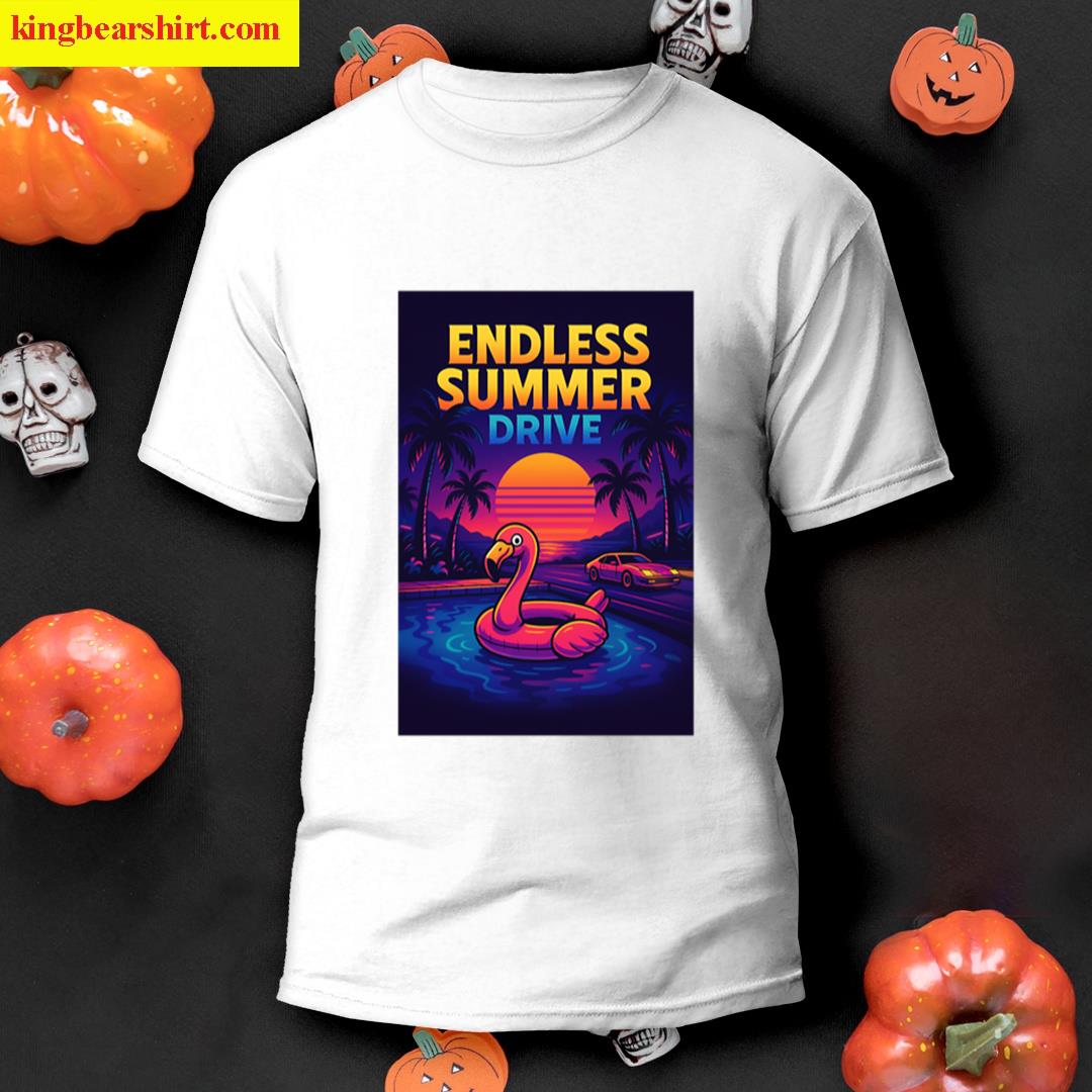 Endless Summer Drive Retro Car Road Trip Art T-shirt