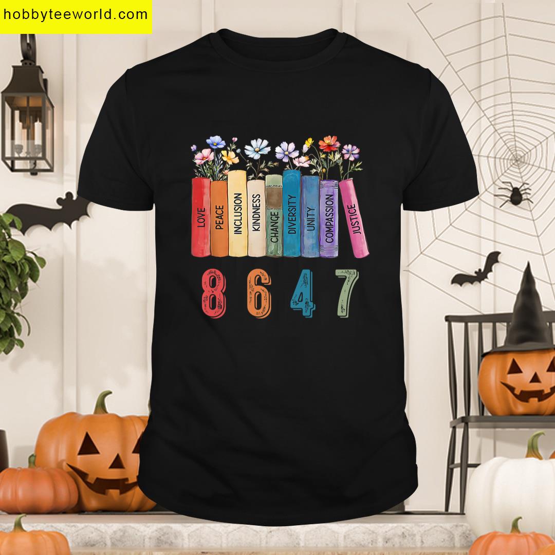Equal Rights Book Flower 8647 Trump Feminist Women Rights Premium T-shirt