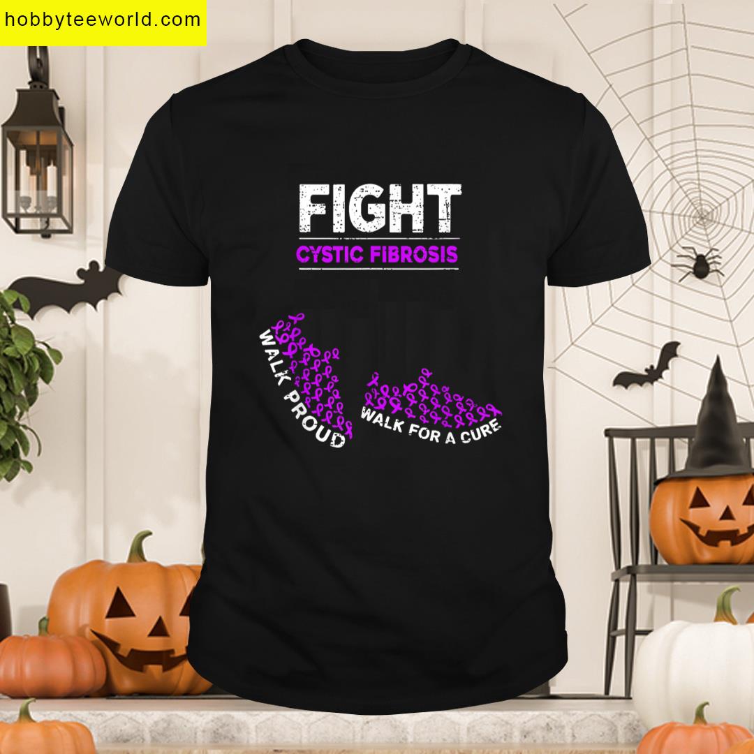 Fighht Cystic Fibrosis Awareness Purple Ribbon Men Women Kid T-shirt