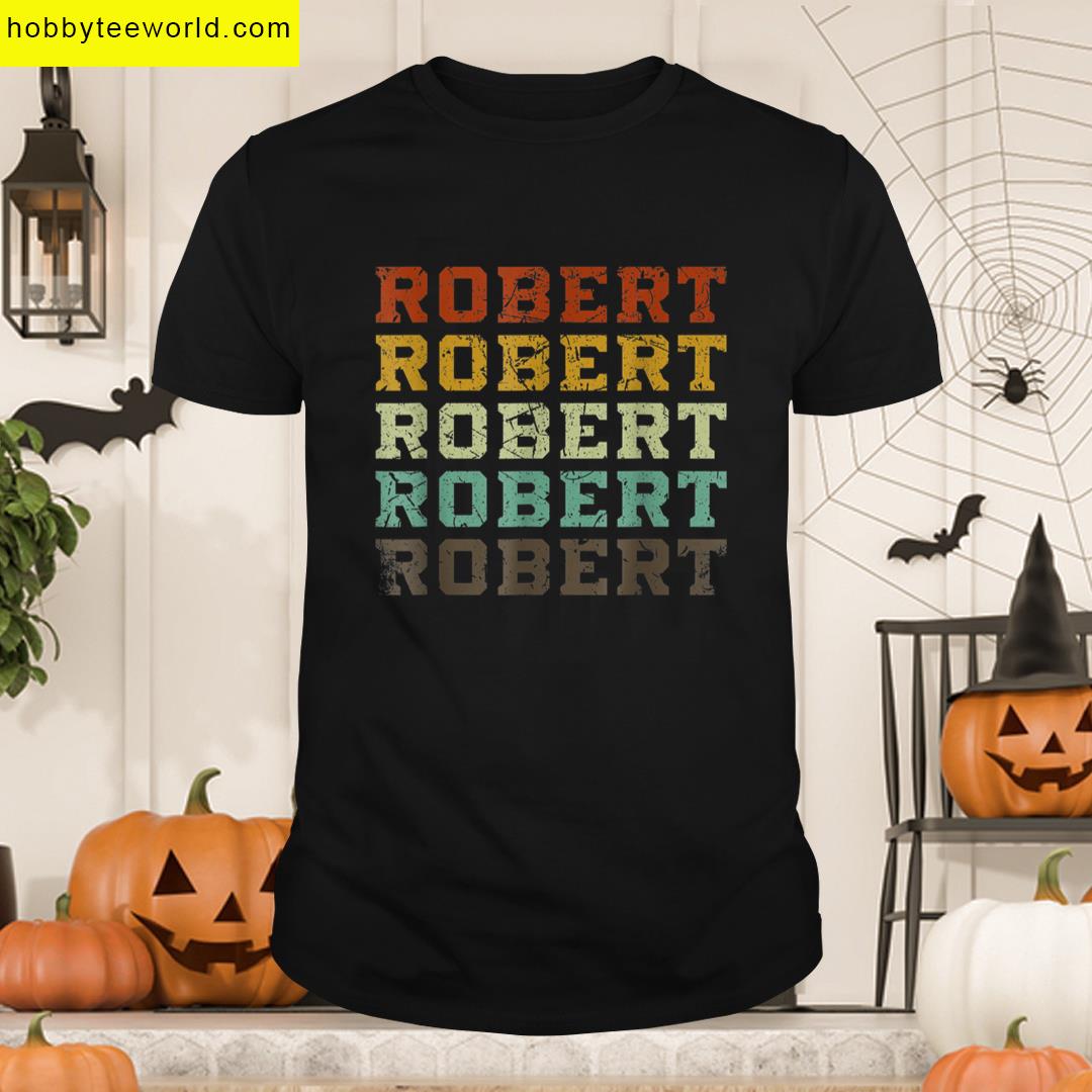 First Name Robert Retro Pattern Vintage Grunge Style T-shirt