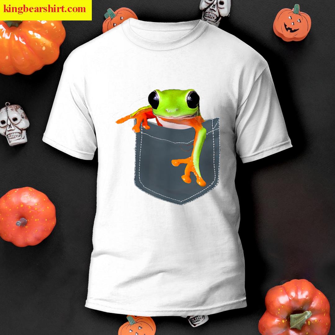 Frog Funny Frog In Pocket Men Women Kids Frog Lover T-shirt