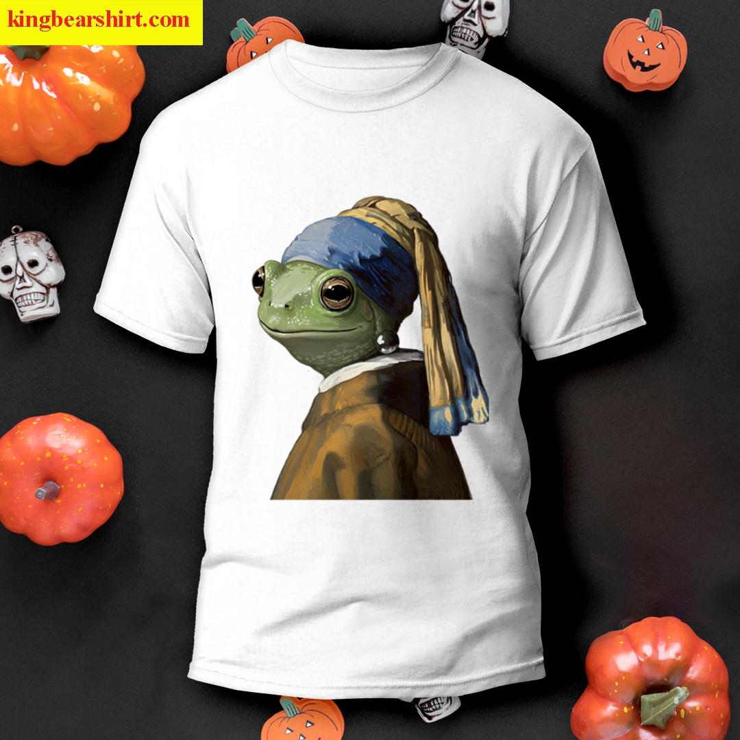 Frog With A Pearl Earring Art Parody T-shirt