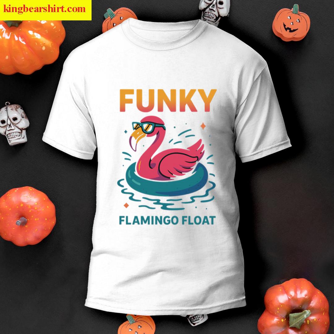 Funky Flamingo Float 80s Pool Party Animal T-shirt