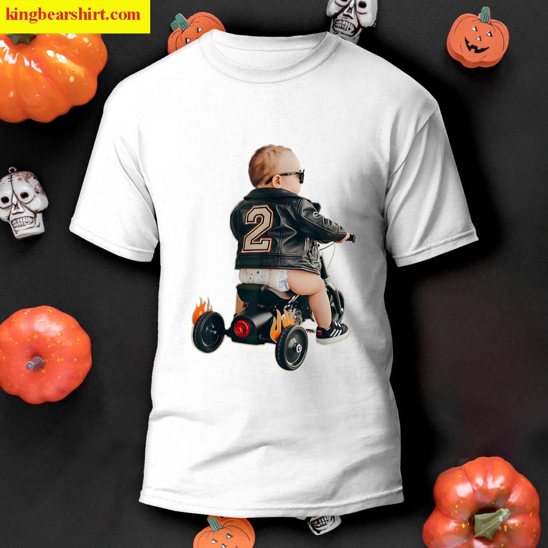 Funny Toddler Motorcycle Rider 2nd Birthday T-shirt