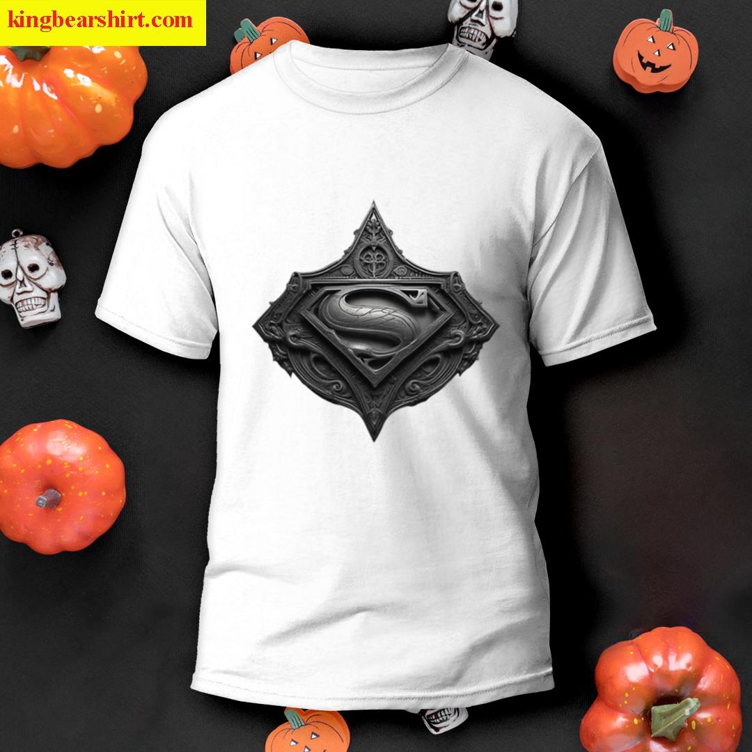 Gothic Superman Emblem In Ornate Black T-shirt