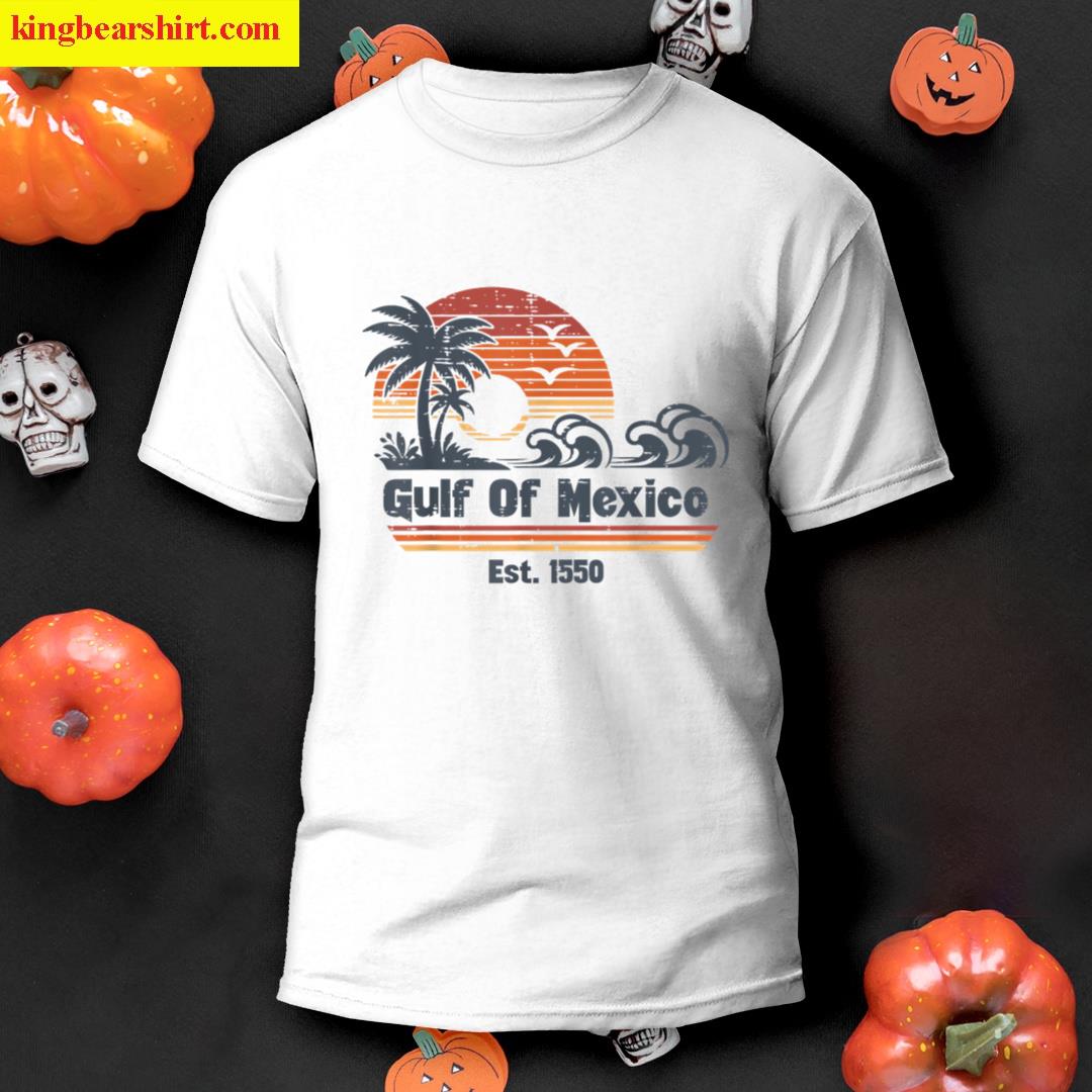 Gulf Mexico Est 1550 Beach Waves Retro Men Boys Kids Women T-shirt