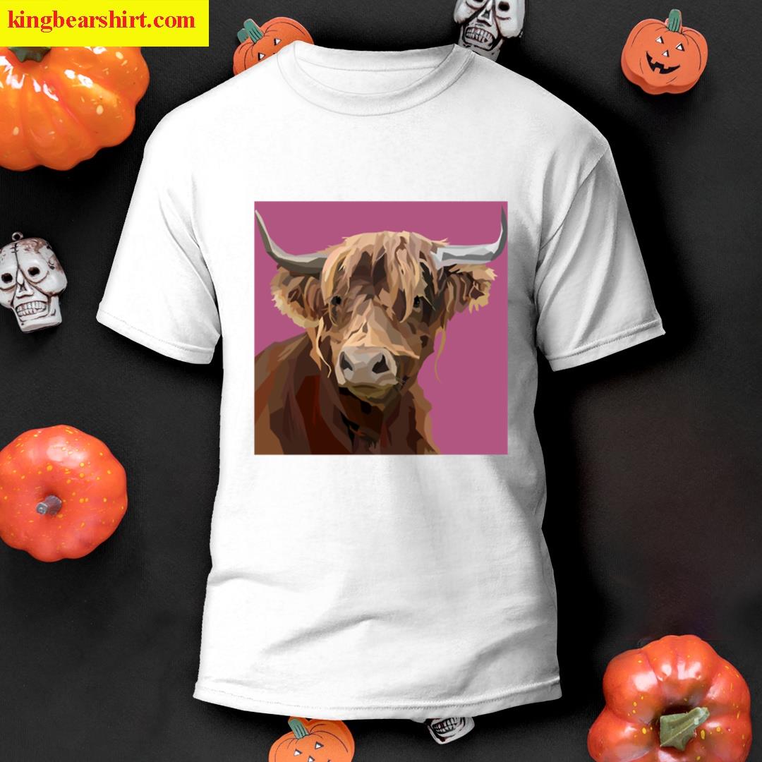 Highland Cow Original Artwork Chris Corish T-shirt