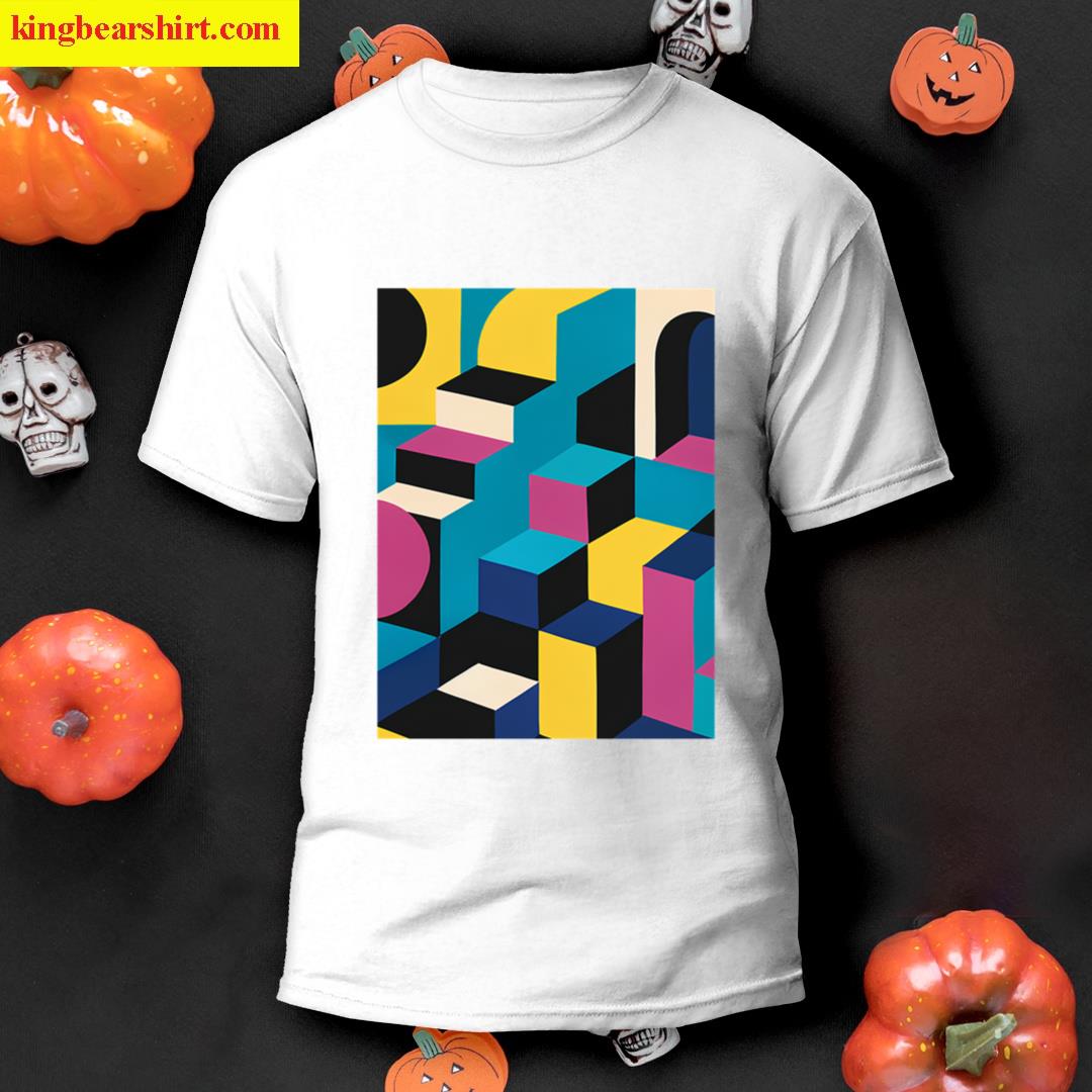 Isometric Color Block Architecture Oversized T-shirt