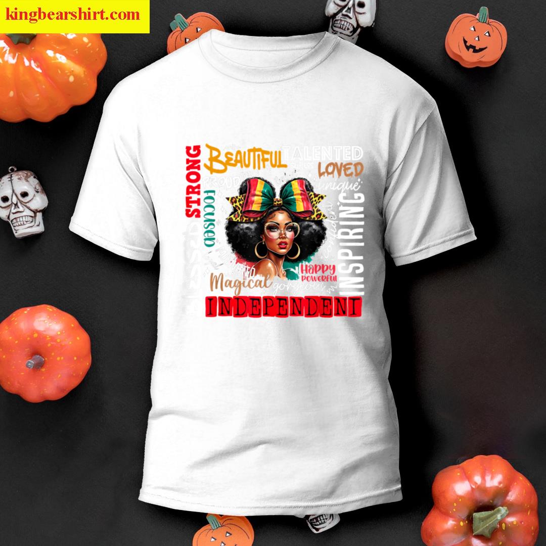 Juneteenth Afro Woman Tee Independent Proud Blessed Queen T-shirt