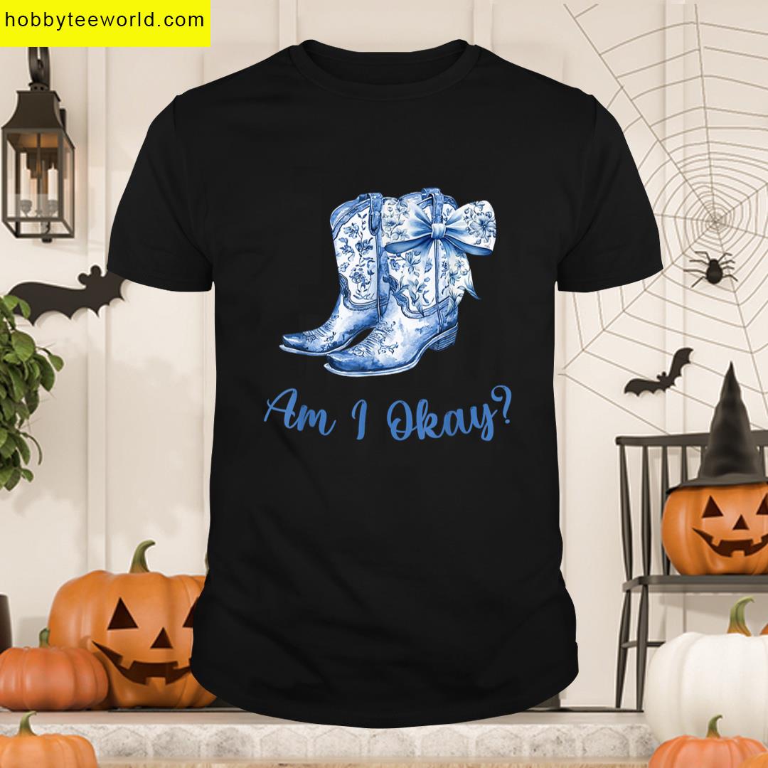 Okay Boot Cowgirl Coquette Bow Women Girl T-shirt