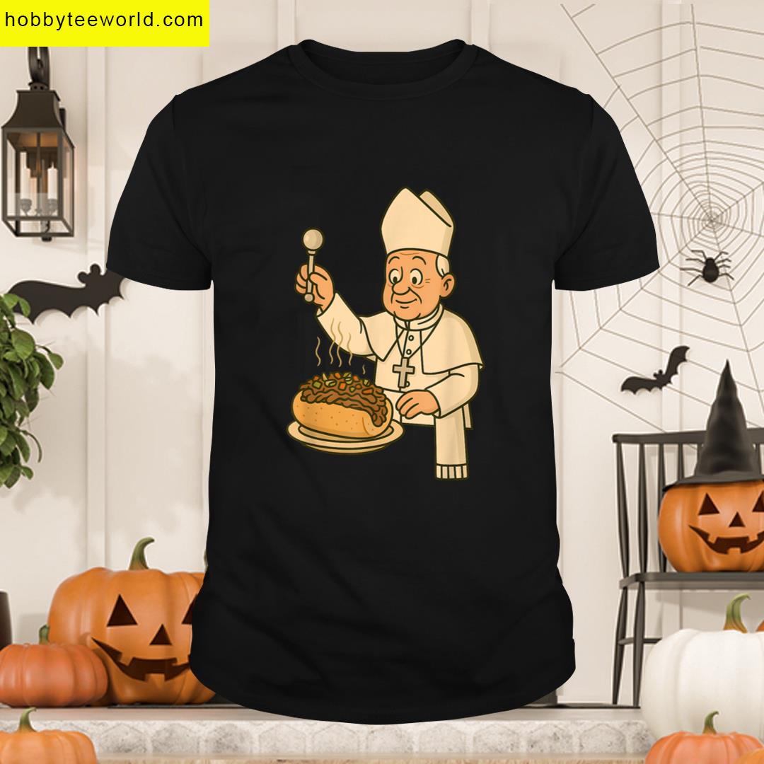 Pope Blessing Italian Beef Chicago Food Humor Design T-shirt