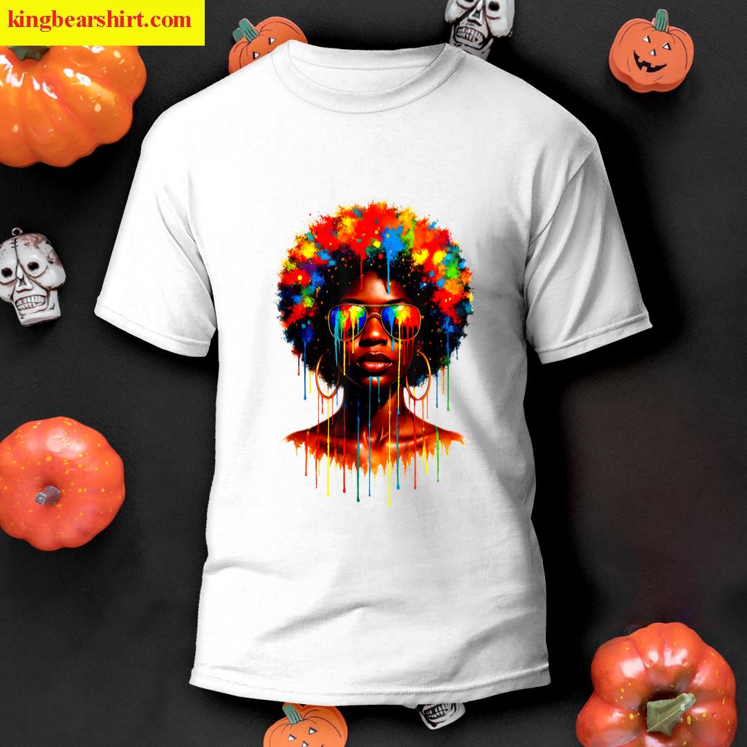 African Woman Dripping Design T-shirt