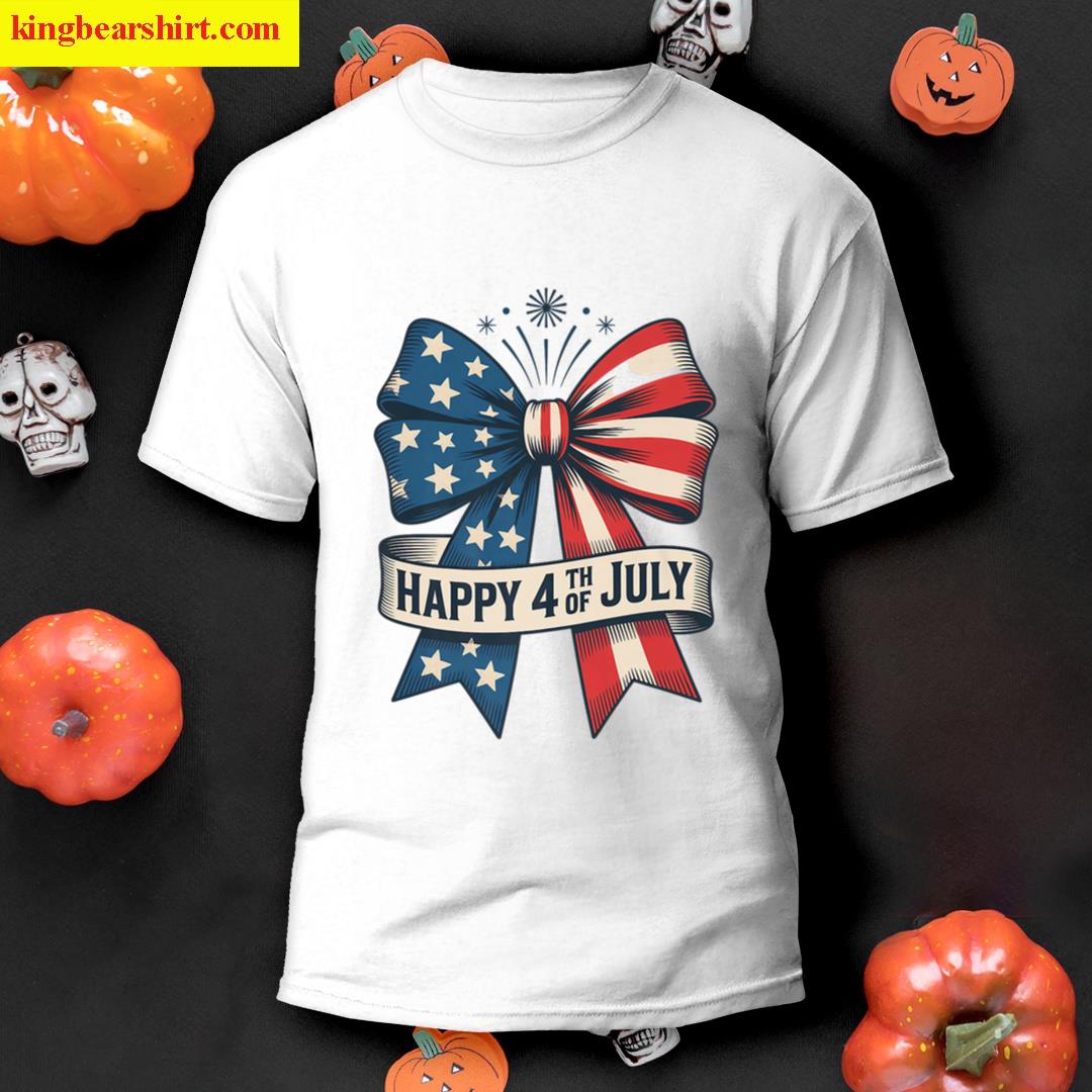 American Flag Bow Patriotic T-shirt