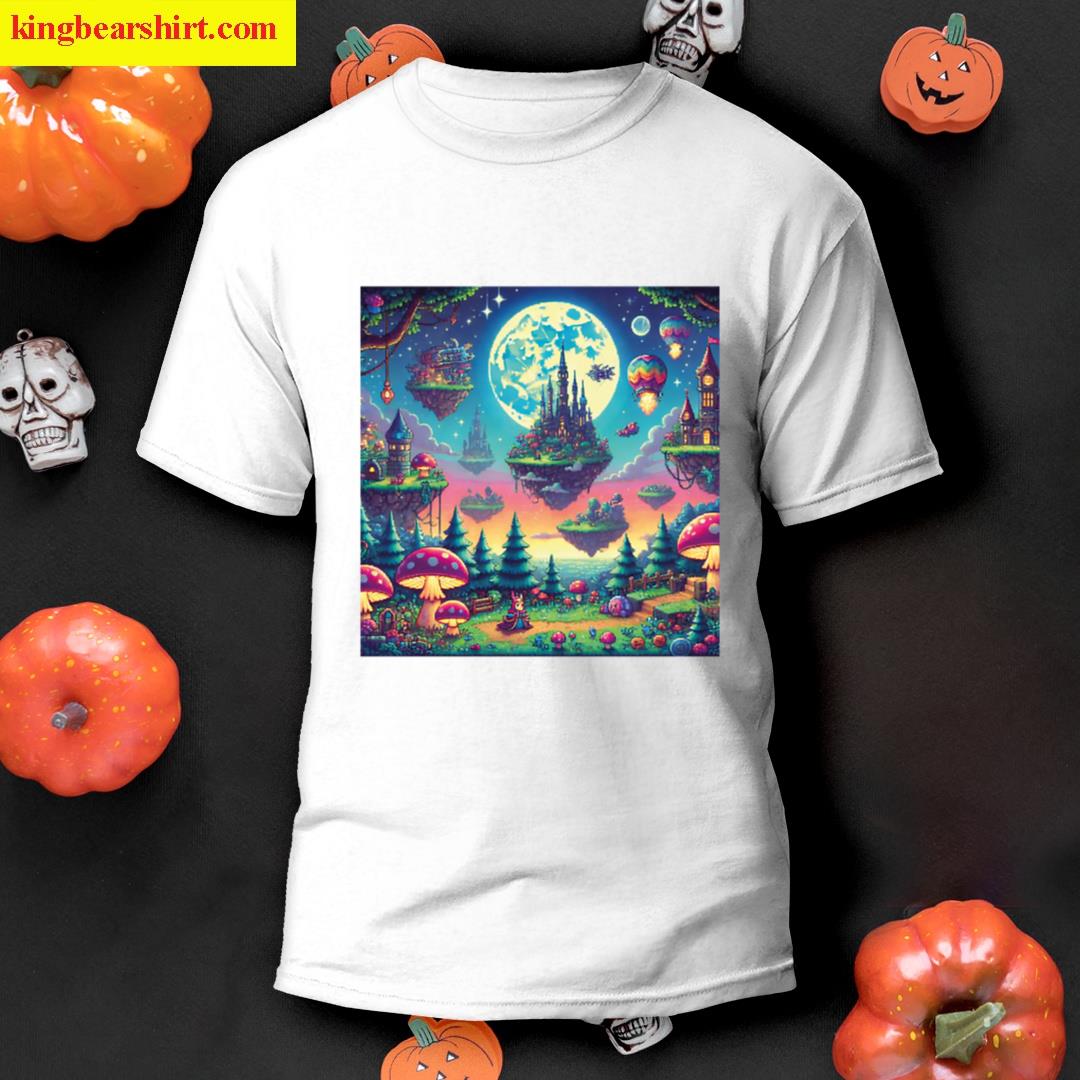 Fantastic World Landscape Pixelart T-shirt