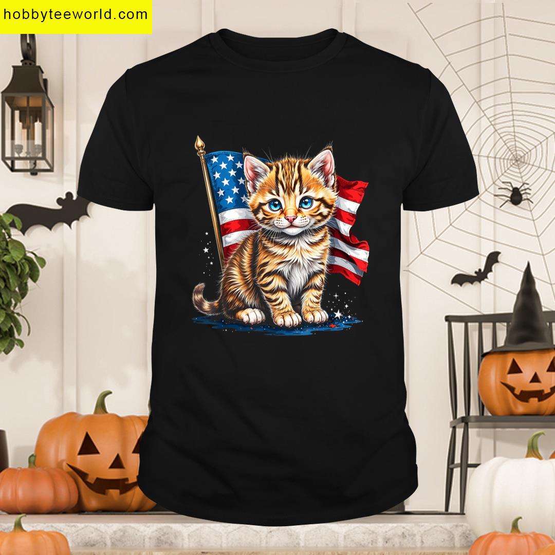 Funny Cat 4th Of July T-shirt
