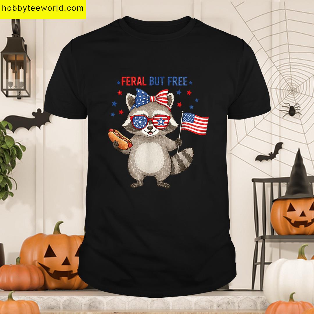 Funny Raccoon Coquette Design 4th Of July T-shirt