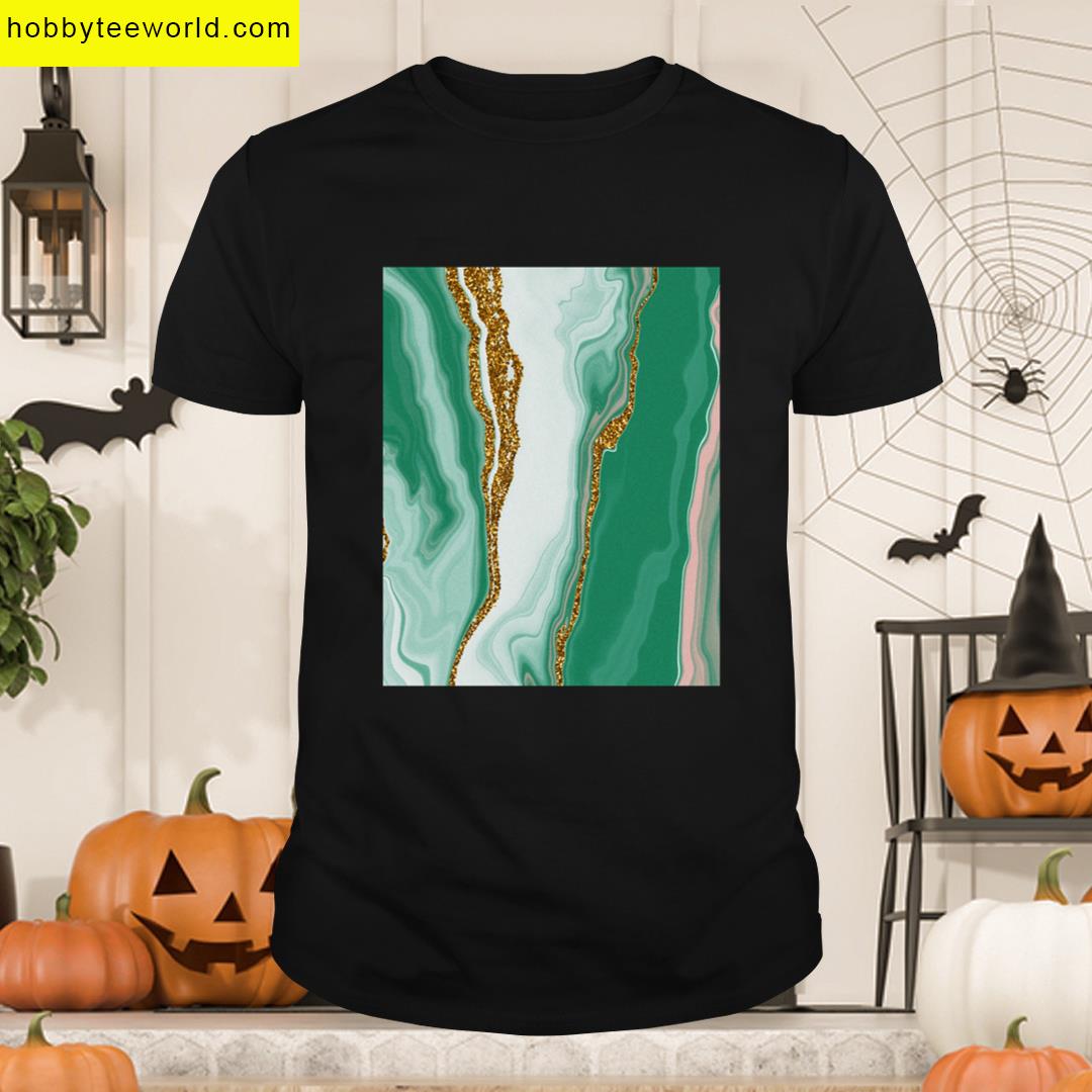 Green Marble Graphic Design T-shirt