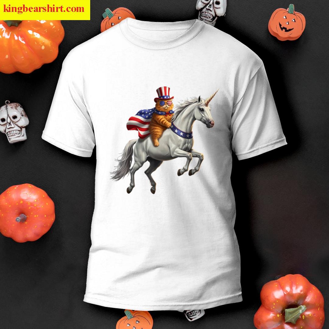 Patriotic Cute Cat Unicorn T-shirt