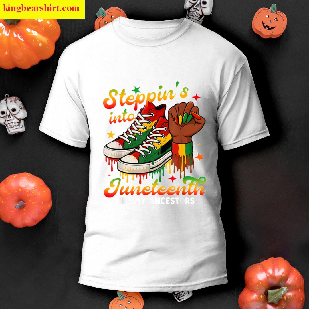 Stepping Into Juneteenth Afro Woman 1 T-shirt