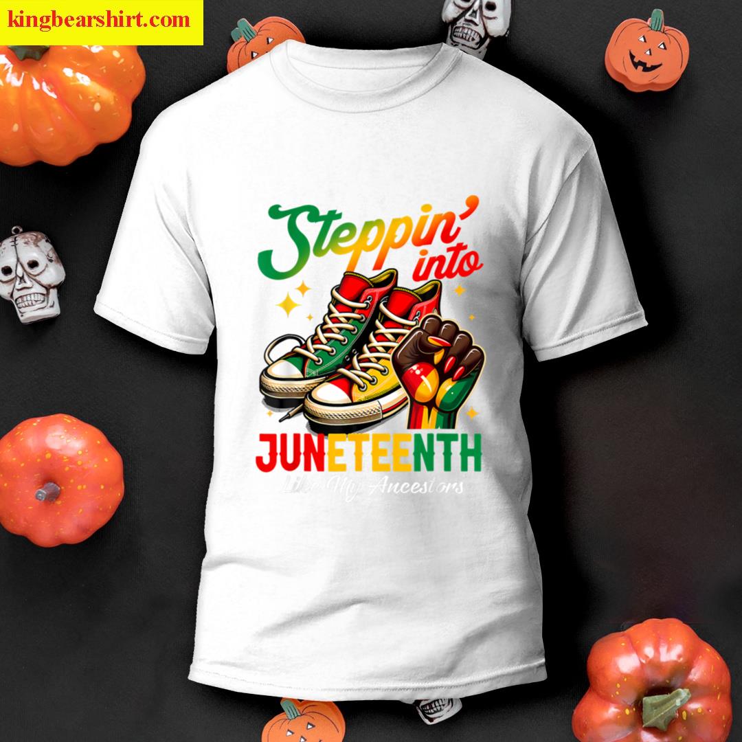 Stepping Into Juneteenth Afro Woman T-shirt