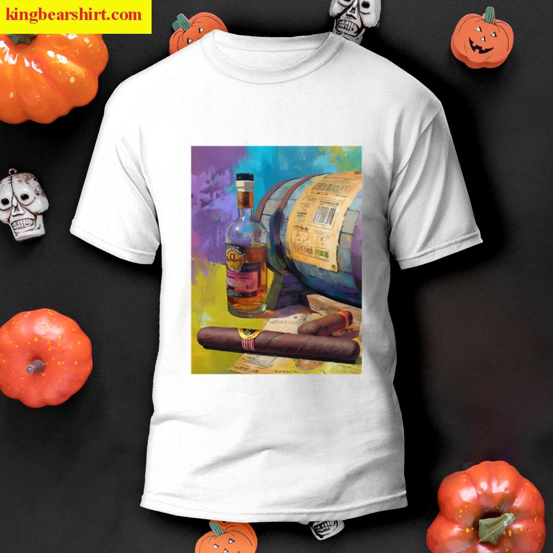 Whiskey Barrel Bottle Cigars T-shirt