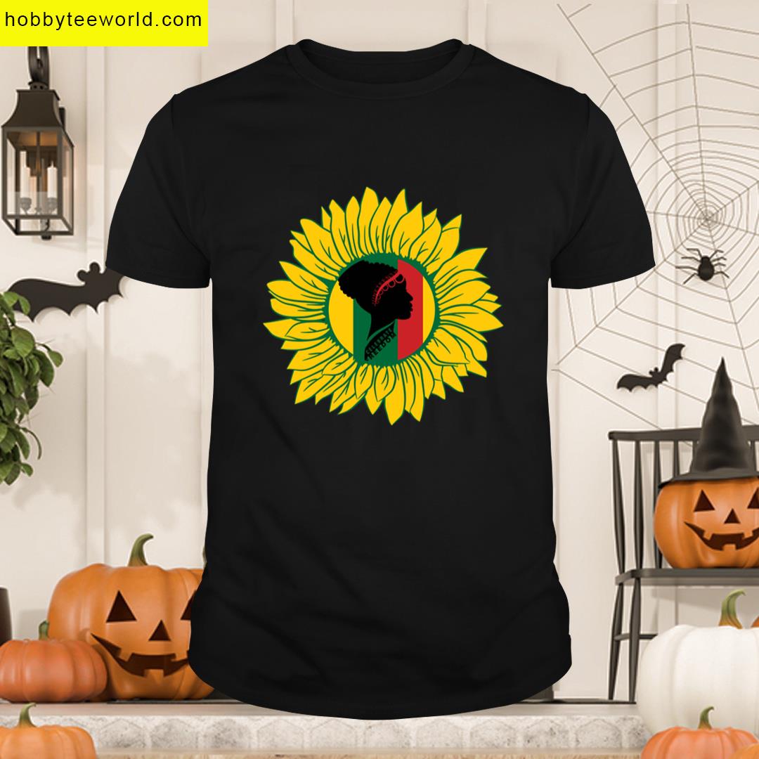 Black Woman Sunflower T-shirt