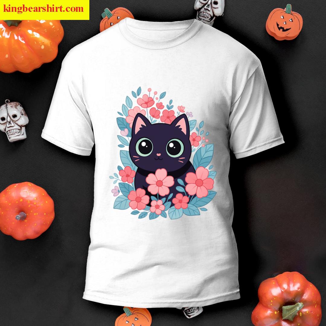 Kawaii Black Cat Oversized Tee T-shirt