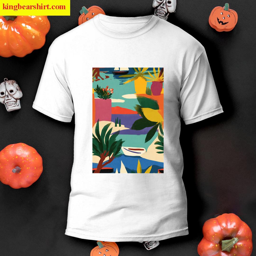 Tropical Beach Boats T-shirt