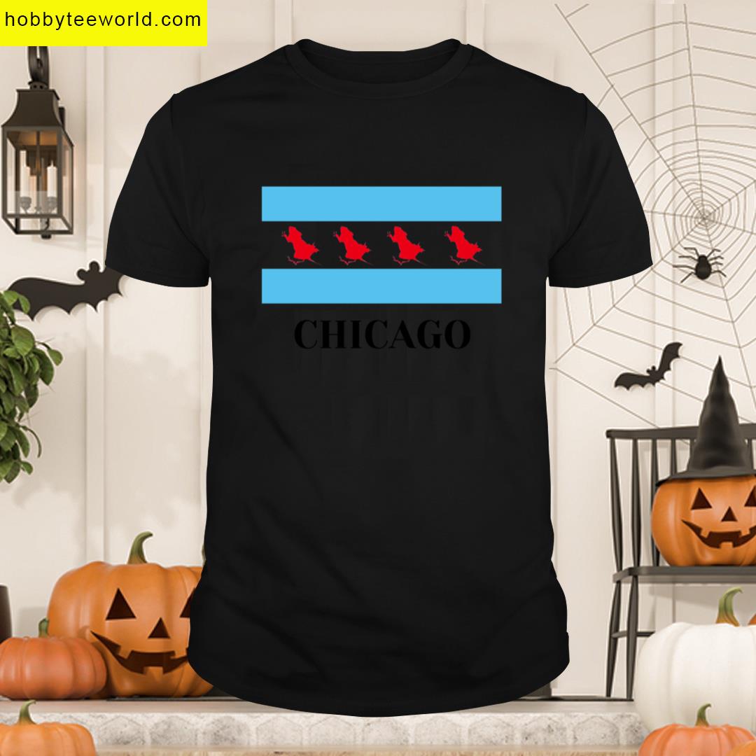 Iconic Chicago Rat Hole Chicago Flag Oversized T-shirt