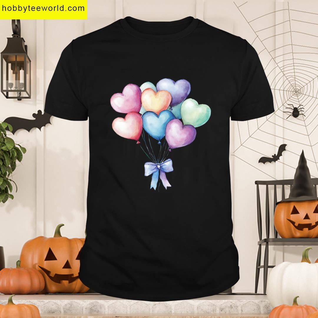 Multi Colored Heart Balloons T-shirt