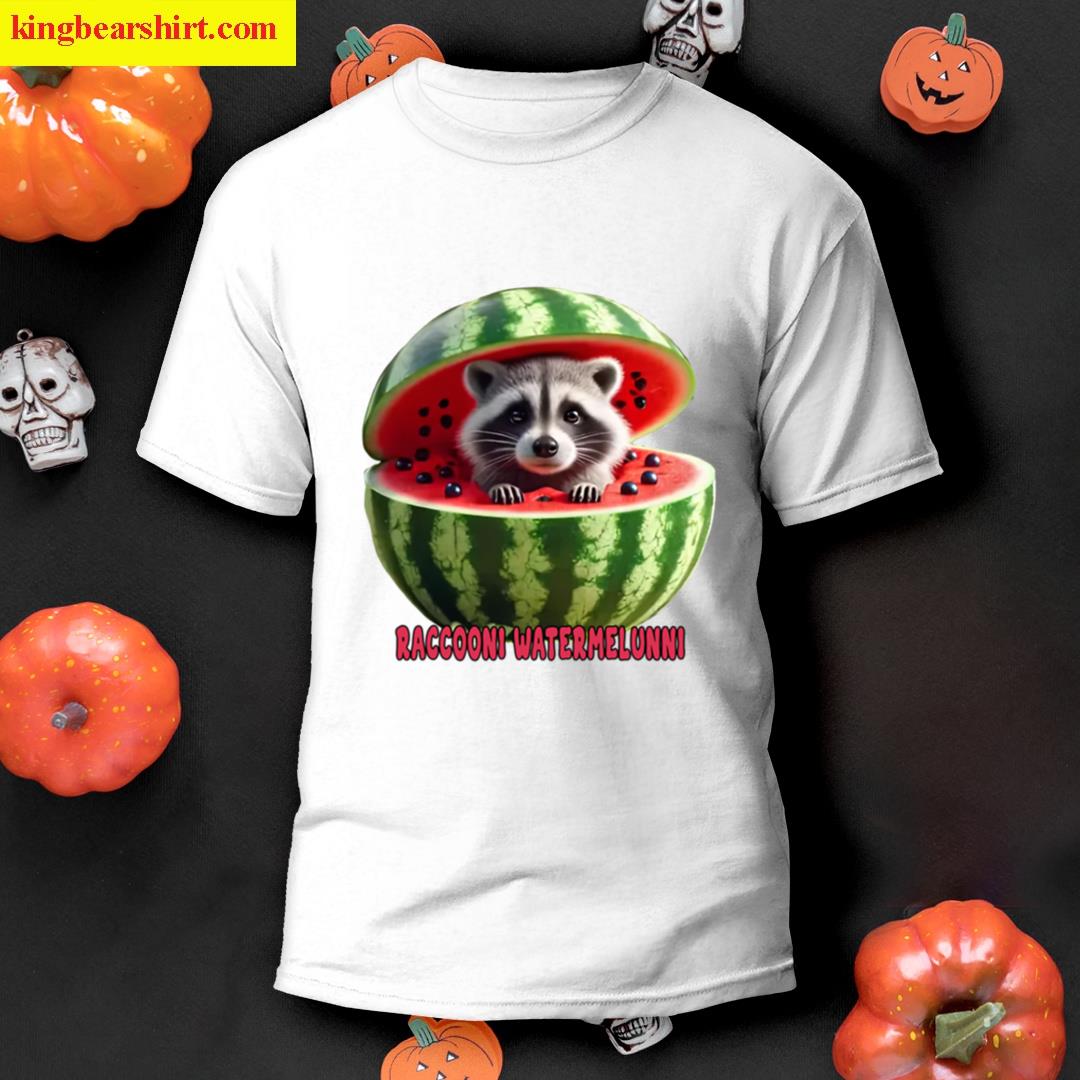 Raccooni Watermelunni Rakuni Watermeloney Italian Brainrot Character Oversized T-shirt