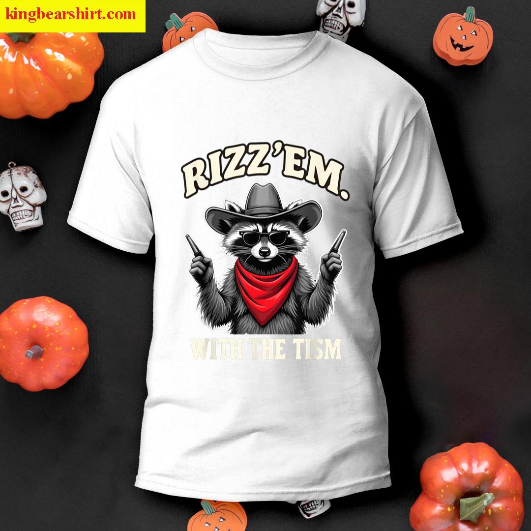 Rizz Em With The Tism Funny Meme Autism Awareness Cat T-shirt