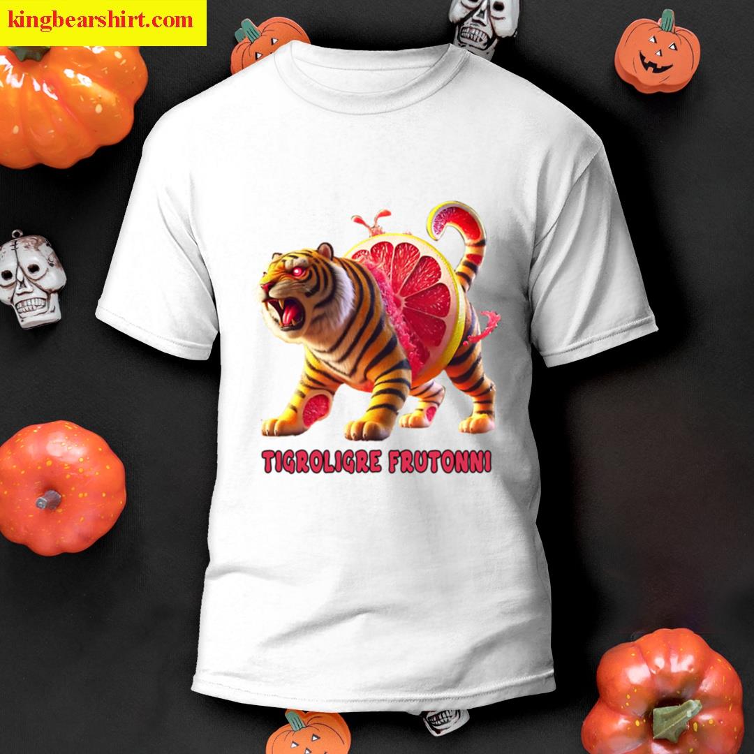 Tigroligre Frutonni Tigror League Prutuni Italian Brainrot Character Oversized T-shirt