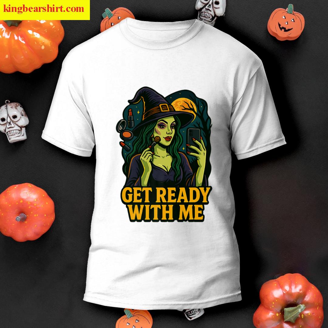Witch Get Ready With Me Funny Witch Makeup Parody Meme Grwm Premium T-shirt