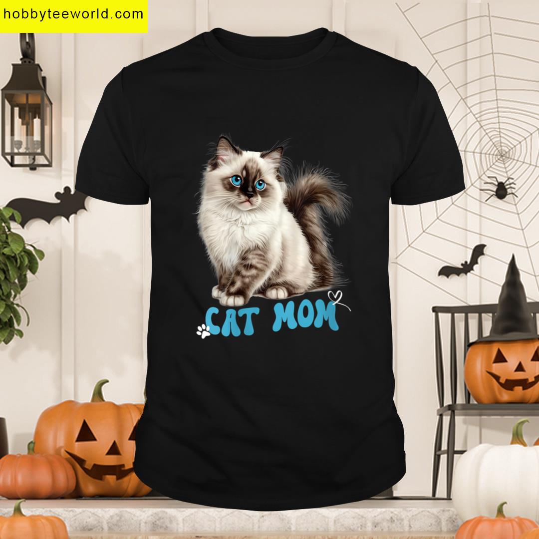 Womens Cat Mom Mothers Day Cute Ragdoll Kitten Lover T-shirt