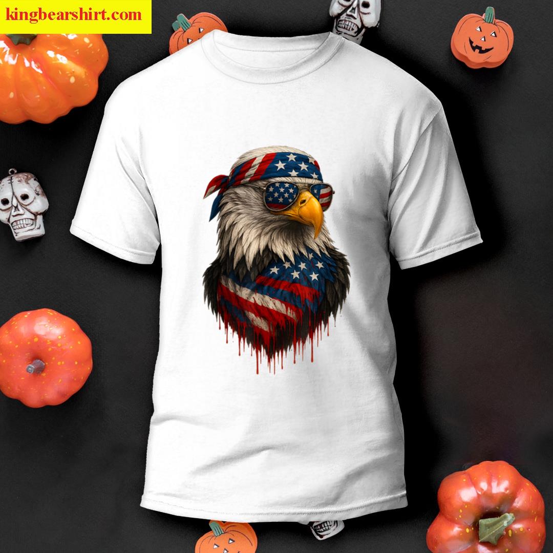 American Flag Eagle Patriotic 4th Of July Men Boy Bald Eagle T-shirt