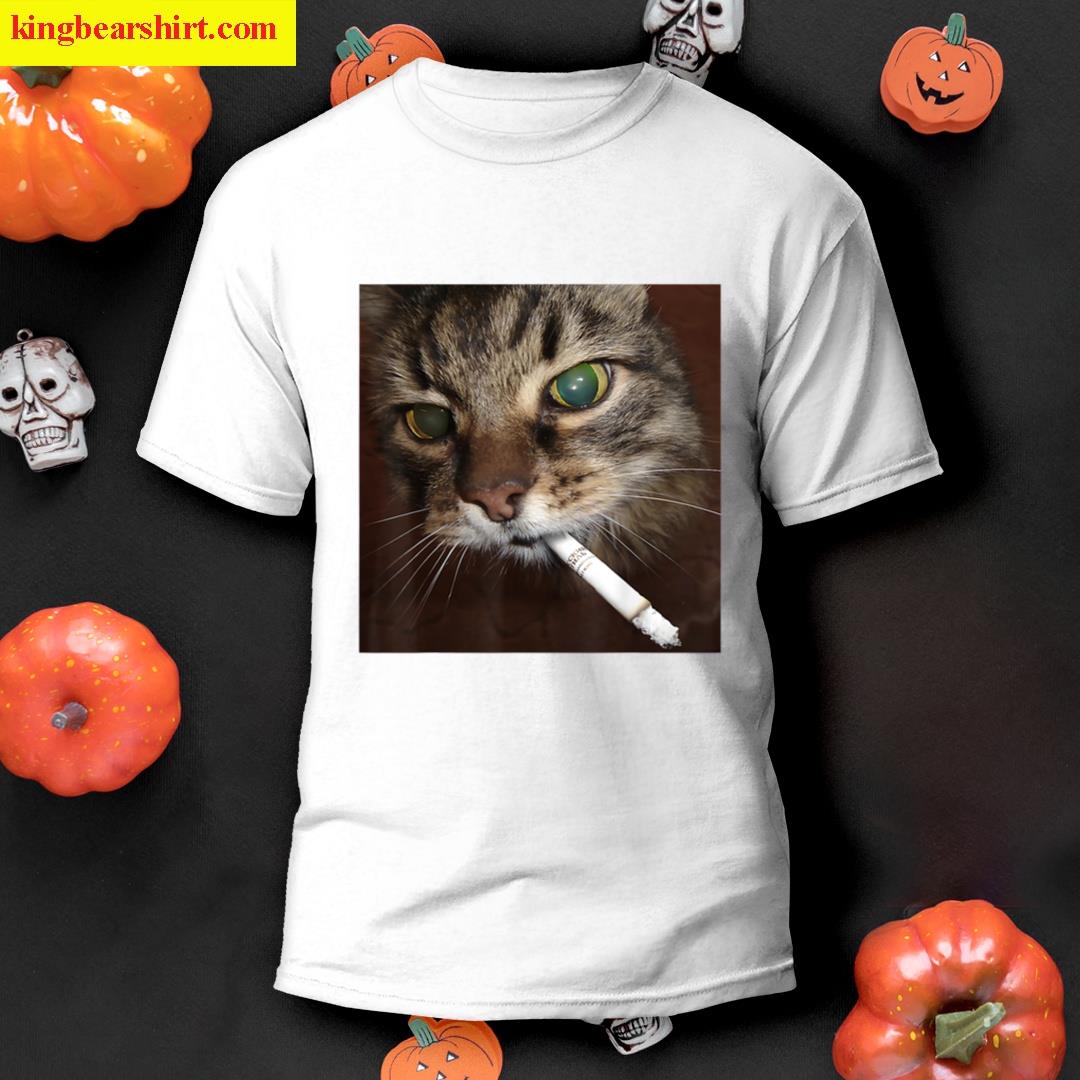 Cat Meme Cat Smoking Cigarette T-shirt