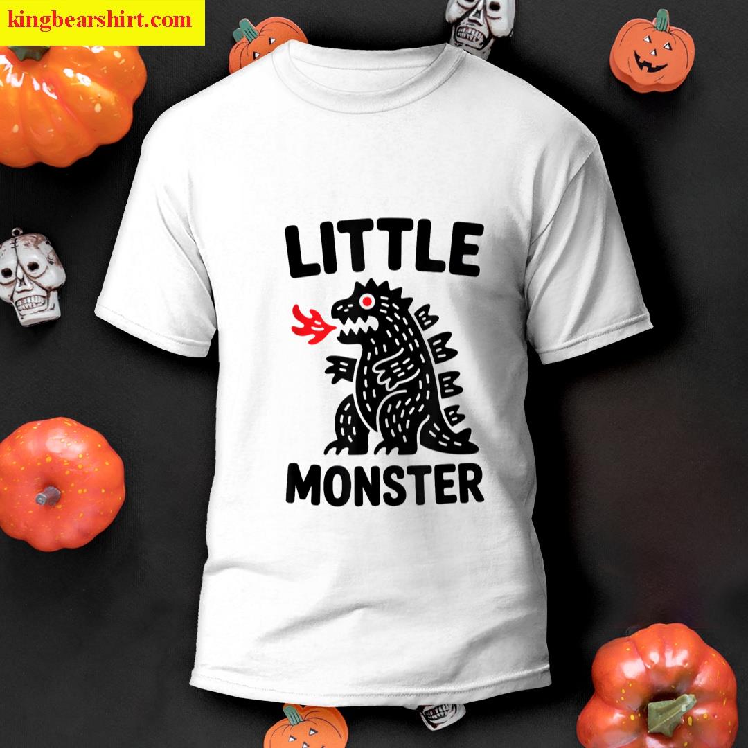 Cute Little Monster Fire Dino Cartoon Creature Design T-shirt